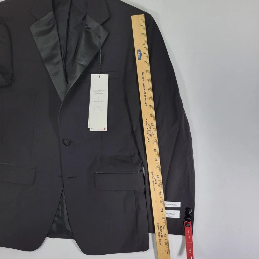 Calvin Klein Men's Tuxedo Jacket MAIN Two Button Black Wool Blend‎ 38R NEW